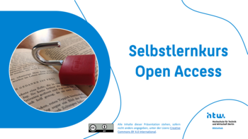 Cover slide of the self-learning course Open Access