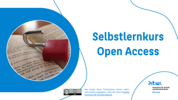 Deckblatt des Selbstlernkurses Open Access